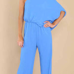 Slim drape high waist casual jumpsuit