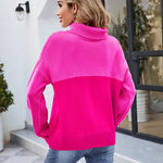 Nadorine Contrast Color Turtleneck Sweater