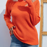 Solid Color Half Turtleneck Knit Top