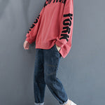 Stylish Letter Print Round-Neck Sweatshirt