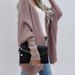 Nadorine Women's Batwing Sleeve Split Hem Open Front Cardigan