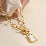 Gold-Plated Geometric Square Necklace
