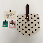 Vintage Canvas Polka-Dot Printed Makeup Tote Bag Bucket Bag
