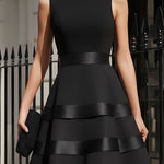 Sleeveless Tiered Midi Dress With Defined Waist