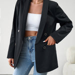 Nadorine Casual Blazers Double Breasted Long Sleeve Work Office Blazer Jacket