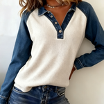 Thalía | Denim Detail Top