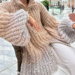 Solid Knit Sequined Sweater Jacket