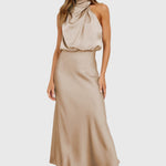 Ava | Glamorous Satin Halter Dress