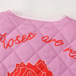 Rose Print Bow Quilted Jacket