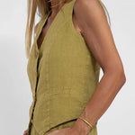 Women Casual Linen Waistcoat Two Set Suits