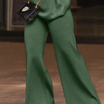 Wide Leg Solid Color Casual Pants Bottoms Trousers