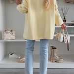 Solid Color Casual Lapel Long Sleeve Oversized Blazer