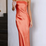 Ava Cromwell | Strapless Satin Maxi Dress For Women