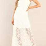 Irresistible Charm White Lace Maxi Dress