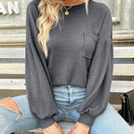Nadorine Long Sleeve Backless Hollow Knit Sweater for Women Casual Work Office Loose Fit 2026 | Under