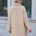 Lapel Irregular Mid -length Double -sided Plush Coat