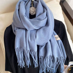 Solid Color Tasseled Scarf Scarfs&Hats