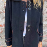 Solid Color Lapel Long Sleeve Button Loose Coat