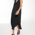 Sleeveless Crew Neck Spaghetti Strap Dress Bohemian Casual Loose Long Flowy Dress