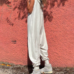 Hooded Button Down Trousers Baggy Trousers Jumpsuit Overalls