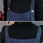 Simple Denim Buttoned Overalls&Dress