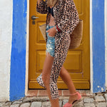 Leopard Print Long Sleeve Thin smock