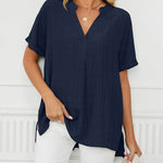 V Neck Blouse Elegant Casual Short Sleeve V Neck T-Shirt
