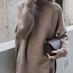 Turtleneck Cashmere Sweater Women Loose Pullover Lazy Wind Warm Knitted Pullover