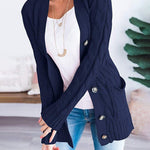 Plain Twist Button Cardigan Sweater