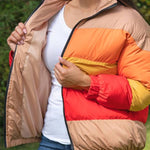 Morning Sun Color Block Puffer Jacket