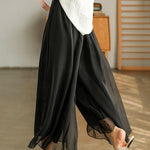 Casual Solid Color Chiffon Column Wide Leg Pants&Skirt