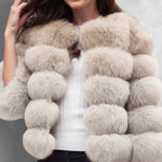 Faux Fox Fur Coat Short Jacket Winter Warm Outwear