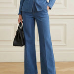 High Waisted Pockets Solid Color Jean Pants Bottoms
