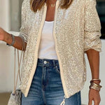 Star Kisses Sequin Zipped Long Sleeve Relaxed or Party Coat