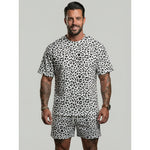 KZZ Men's Leopard Print Two-Piece Set
