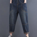 Artistic Retro Loose Elasticity Jean Pants