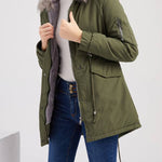 Hooded winter warm fleece coat with cotton padded jacket