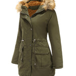 Faux Fur Hood Parka Jacket