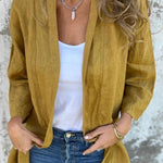 Solid Color Casual Long Sleeve Loose Pocket Cardigan
