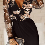 Sequin Panel Plunge V Fitted Party Dress
