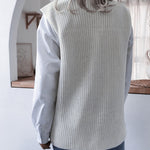 V-neck Knit Sweater Vest Loose Fit Casual Vintage Classic Sleeveless Crop Sweater Tops