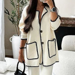 Edge Decorated Knitted Jacket