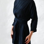 Tie Belt Long Sleeve Maxi Dress