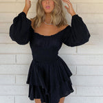 Off shoulder Long Sleeve Romper Dress