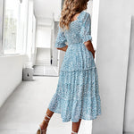 Short Sleeve Off Shoulder Floral Dress Slim Fit Casual Ruched Dresses