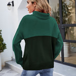 Nadorine Contrast Color Turtleneck Sweater