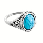 Sterling Silver Ring with Exquisite Blue Stone