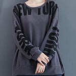 Stylish Letter Print Round-Neck Sweatshirt