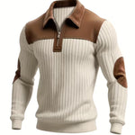 Ashton | Classic Color-Block Collar Zip Sweater