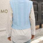 Womens Sweater Vests Cable Knit Sleeveless V-Neck Crop Tank Tops Sweaters Vest